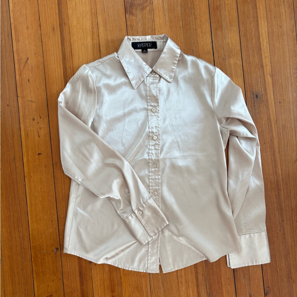 Kasper gold button down size small
